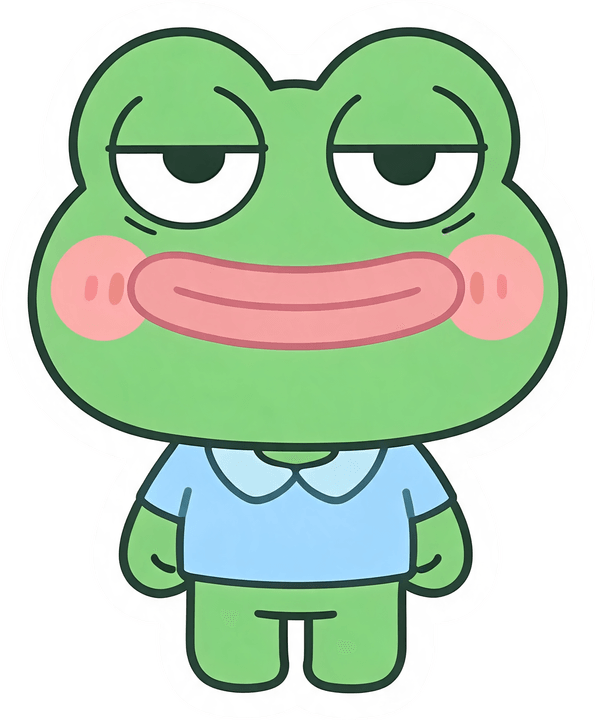 PEPEKAWA, a tiny smug frog